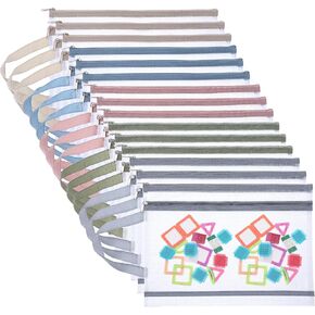 15 Pcs Mesh Zipper Pouch Bags, A4 Colored Zipper Pouch Double-Layer Nylon Puzzle Organizers and Storage Building Block Toy Board Game Storage Clear Pouch Bags for School Office & Home(5 Colors)