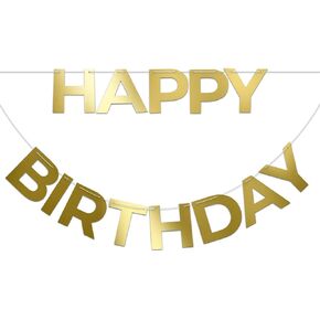 HOUSE OF PARTY Happy Birthday Banner | Happy Birthday Sign for Birthday Decor, Backdrop | Paper Banner for Birthday Party Decoration (Black)
