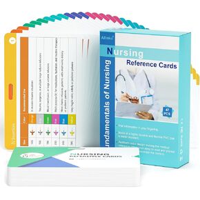 49 Nursing Badge Reference Cards, Nursing School Essentials for Students, Bonus Cheat Sheets - Include Pharmacology, Respiratory, EKG, OB/L&D, Pediatrics, Endocrine, Neurology