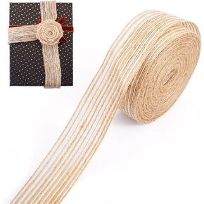 Beadthoven 2 Rolls Burlap Fabric Ribbon 1/4 inch Sparkle Edge Jute Ribbon Dark Orchid Rustic Ribbon for DIY Bow Crafts Burlap Flower Gift Wrapping Wedding Home Party Decorations Floral Garland Wreath in Kuwait