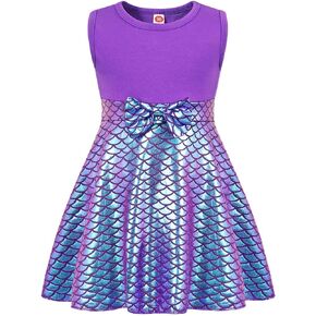 HenzWorld Little Girls Mermaid Princess Dress Toddler Costume Dress up Pretend Play Christmas Birthday Mermaid Gift