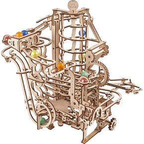 UGEARS Wooden Marble Run Stepped Hoist - Mechanical 3D Wooden Puzzles For Adults Kit, Fun DIY Model Kit Crafts for Adults - Unique Gift 3d Puzzle For Adults Marble Game for Hobby Enthusiasts - 355 Pcs