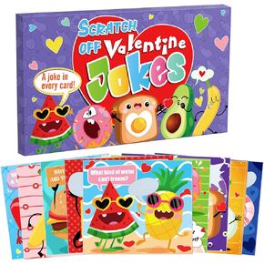 Omgouue 42 Pack Valentines Day Cards Scratch-Off Jokes for Kids Classroom Gift Exchange
