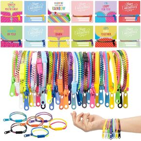 Oumuamua Valentines Gift for Kids Classroom - 30 Pack Valentines Exchange بطاقات مع أساور سستة لهدايا تبادل الدرس المدرسي ، فتيات الأطفال الصغار الفتاة