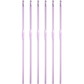ربط 6pcs 6pcs 5mm الكروشيه ، وخطافات الكروشيه الألومنيوم إبر الحياك