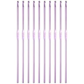 TOP-VIGOR 6Pcs 5mm Crochet Hook, Aluminum Crochet Hooks Knitting Needles for DIY Craft Yarn, Blue Crochet Needles for Knitting Scarf