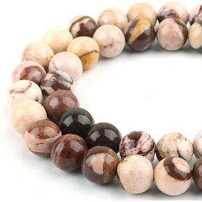 Natural Stone Beads Gemstone Beads for Jewelry Making Supplies- Crystal Beads for Bracelets, 10mm Beads Round Beads for Craft(35-38pcs, 10mm, Rhodonite)
