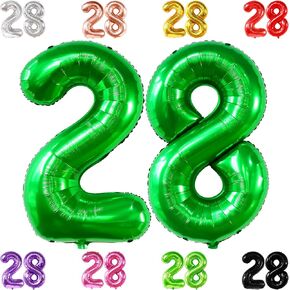 Katchon, Black 28 Balloon Numbers - 40 Inch | Black 28 Birthday Balloons, 28th Birthday Decor for Men, Women | 28 Number Balloons | 28th Birthday Balloons for 28 Birthday Decor