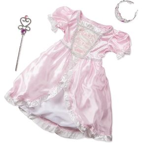 Melissa & Doug Princess Role Play Costume Set (3 pcs)- Pink Gown, Tiara, Wand