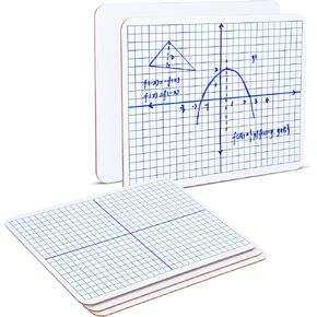 Sign Authority Authority Dry Erase Board Board الرسم البياني - 9x12 بوصة - لوحات رياضيات على الوجهين مع شبكة للرسوم البيانية والهندسة الطائرة - لوحة بيضاء محمولة لاستخدام الطالب والفصول الدراسية - مجموعة من 3