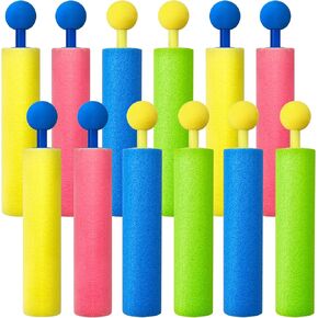 Water Gun,12 Pack Water Soaker Blaster Guns,Colorful Foam Shaft Squirt Guns for Swimming Pool,Beach,Summer Party,Outdoor Water Activities,Summer Water Fighting Toys for Boys Girls
