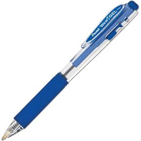 Pentel Wow! Gel Retractable Gel Pen, (0.7mm) Medium Line, Blue Ink, Box of 12 (K437-C)