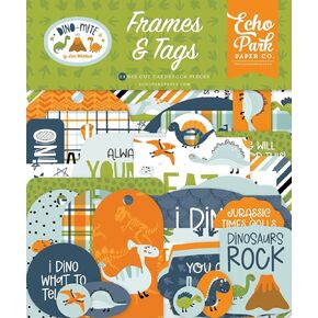 Echo Park Cardstock Ephemera 33/Pkg-Frames & Tags, Dino-Mite DM321025