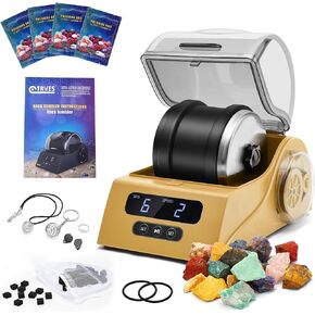 طقم الروك Tumbler Kit البالغين - بيلد روك بلينر مع غطاء تقليل الضوضاء ، والتحكم في السرعة والمؤتمر ، ويشمل 4 فريك تلميع ، وأحجار كريمة خشنة ، ودليل تعليمي ، وما إلى ذلك ، هدية علمية رائعة لجميع الأعمار