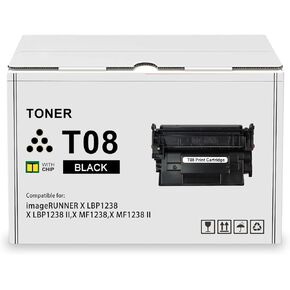 T08 Black Toner Cartridge 3010C005AA Compatible for Canon T08 Toner for Canon imageRUNNER X LBP1238,X LBP1238 II,X MF1238,X MF1238 II Printer (1-Pack,with New Chip)