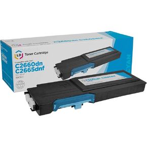 LD Products Remanufactured Replacements for Dell C2660dn Toner 593-BBBT 488NH TW3NN to Use with Color Laser C2660 C2665dnf C2665d (Cyan, 1-Pack)