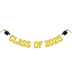 Class of 2025 Banner - 2025 Congrats Grad Decorations, Happy Graduation Decor, We are So Proud of You Banner, 2025 Senior High School College Graduation Party Decoration (Blue)