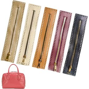 10.6 Inch PU Leather Metal Zipper Fastener, 5 Colors PU Leather Zipper PU Leather Zipper for Crochet Bag Leather Zipper for Crochet Handbags Bag Crochet Purse Repair Crochet Crafts