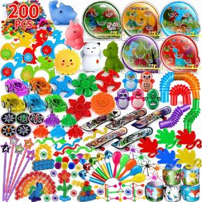 نقرات 200pcs حفلة تفضيل جوائز حفلات للأطفال للمكافآت الفصول الدراسية بتكبير الأطفال Goodie Bag Stuffers Pinata Toys Fillers ، Award Box Toys for Kids 4-8 Carnival Juze