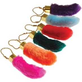 Faux Rabbit Foot Keychains 12 Pc - Fun Lucky Party Favors