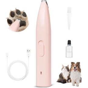 كليبرز الكلب للاستمالة ، الكلب مخلب القطع ، لذيذ Pet Paw ، mini trimmer للكلاب ، قابلة لإعادة الشحن ، ضوضاء منخفضة لقطع شعر القطة حول الكلب ، العيون ، الأذنين ، الوجه ، الرش (الوردي)