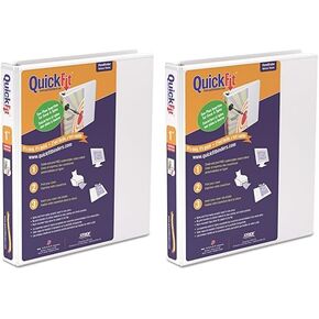 QuickFit 1 Inch Original View Binder, D-Ring, White (87010)