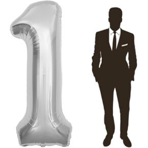 65 Inch Giant Silver Foil Number Balloon,Old Children's Birthday Party Helium Balloon Wedding And Celebration Themed Party Decoration Supplies (0 Plus)
