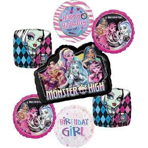 Anagram Monster High Birthday Girl Party Supplies Balloon Bouquet Decorations 7 PC ، BQ_4246