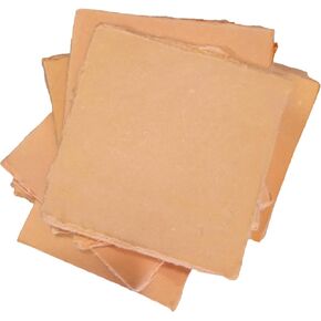 Deckle Papers® Handmade Cotton Paper Square Card Stock for Envelope Making, Calligraphy, Wedding Invitation, Menu Cards, Drawing, Watercolor, Origami (Pack of-50-Peach) (7x7 Inch)