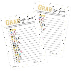 DISTINCTIVS Graduation Games for Parties 2025, Graduation Emoji Game, 25 Count, Fun Ideas for Grad Party