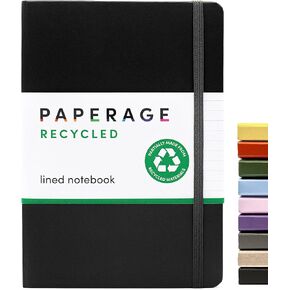 PAPERAGE Recycled Lined Journal Notebook, (Dark Green), 160 Pages, Medium 5.6 inches x 8 inches - 100 GSM Thick Paper, Hardcover
