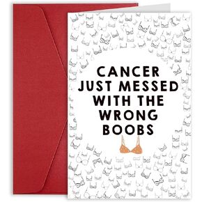 Breast Cancer Support Card Gifts, Funny Breast Cancer Encouragement Get Well Soon Gifts For Her Women, Humor Get Well Soon Card For Women