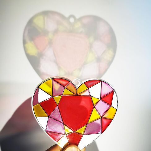 Ayhuhra 28 Sets Valentine's Suncatcher Craft Kit DIY Window Paint Art Suncatchers Heart Sun Catchers for Valentine's Day Art Craft Mother's Day Party Favors Gift Exchange in Kuwait