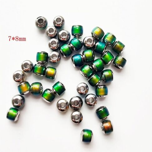 15pcs Mood European Beads Color Changing by Temperature Sensing Large Hole Barrel Spacer Beads with Stainless Steel Cores for Bracelet Necklace Choker Jewelry (7 * 8mm) in Saudi Arabia