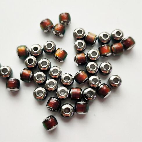 15pcs Mood European Beads Color Changing by Temperature Sensing Large Hole Barrel Spacer Beads with Stainless Steel Cores for Bracelet Necklace Choker Jewelry (7 * 8mm) in Saudi Arabia