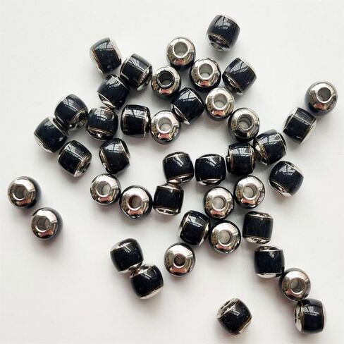 15pcs Mood European Beads Color Changing by Temperature Sensing Large Hole Barrel Spacer Beads with Stainless Steel Cores for Bracelet Necklace Choker Jewelry (7 * 8mm) in Saudi Arabia