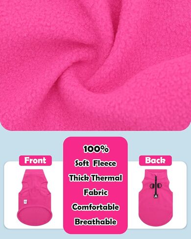 CuteBone Fleece Dog Sweaters Pink with Turtleneck, Half Zip-Up & Pullover Winter Vests Shirts for Small & Medium Dogs - Warm Thermal Jackets with D-Ring, Ideal for Cold Weather DZBX01M in Kuwait