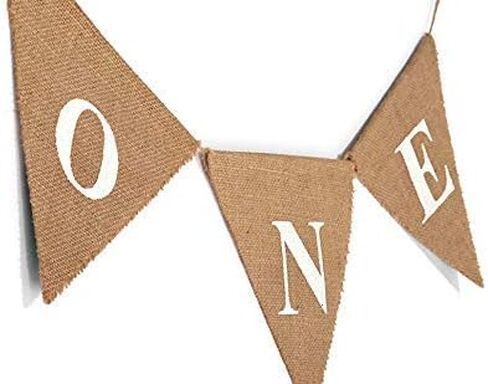 Boston Creative Company 1st Birthday high Chair Banner, ONE Burlap high Chair Birthday Banner, boy Thing, 1st Birthday Party Decor,Rustic Birthday, Woodland or Safari Jungle Theme Highchair Banner in Saudi Arabia