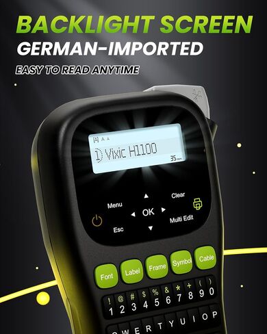 Label Maker Machine with-Tape, H1100 Handheld Label Maker Portable Labeler with Backlight Screen Keyboard for Home School Office Organization, Multiple Fonts Symbols Borders Easy to Use Inkless in Saudi Arabia