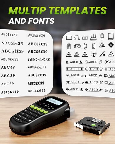 Label Maker Machine with-Tape, H1100 Handheld Label Maker Portable Labeler with Backlight Screen Keyboard for Home School Office Organization, Multiple Fonts Symbols Borders Easy to Use Inkless in Saudi Arabia