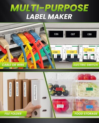 Label Maker Machine with-Tape, H1100 Handheld Label Maker Portable Labeler with Backlight Screen Keyboard for Home School Office Organization, Multiple Fonts Symbols Borders Easy to Use Inkless in Saudi Arabia