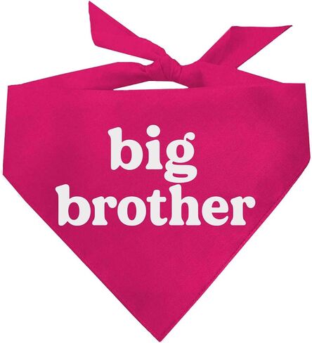Big Brother Dog Bandana | 100% Cotton Adjustable Triangle | Pregnancy Announcement Photoshoot Prop | New Baby | Made in USA | Matching Family | (Black, One Size 934) in Kuwait