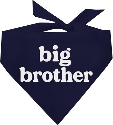 Big Brother Dog Bandana | 100% Cotton Adjustable Triangle | Pregnancy Announcement Photoshoot Prop | New Baby | Made in USA | Matching Family | (Black, One Size 934) in Kuwait