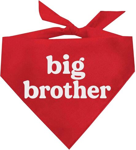 Big Brother Dog Bandana | 100% Cotton Adjustable Triangle | Pregnancy Announcement Photoshoot Prop | New Baby | Made in USA | Matching Family | (Black, One Size 934) in Kuwait