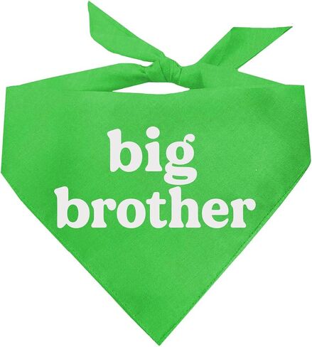 Big Brother Dog Bandana | 100% Cotton Adjustable Triangle | Pregnancy Announcement Photoshoot Prop | New Baby | Made in USA | Matching Family | (Black, One Size 934) in Kuwait