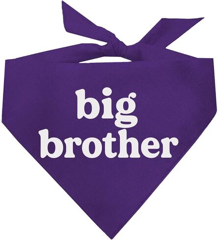 Big Brother Dog Bandana | 100% Cotton Adjustable Triangle | Pregnancy Announcement Photoshoot Prop | New Baby | Made in USA | Matching Family | (Black, One Size 934) in Kuwait