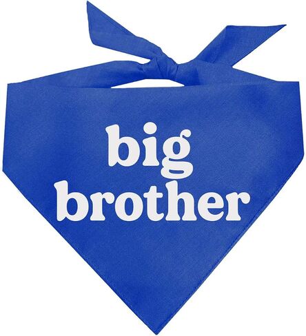 Big Brother Dog Bandana | 100% Cotton Adjustable Triangle | Pregnancy Announcement Photoshoot Prop | New Baby | Made in USA | Matching Family | (Black, One Size 934) in Kuwait