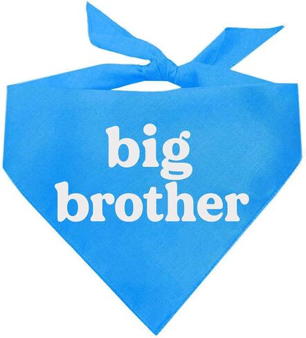 Big Brother Dog Bandana | 100% Cotton Adjustable Triangle | Pregnancy Announcement Photoshoot Prop | New Baby | Made in USA | Matching Family | (Black, One Size 934) in Kuwait