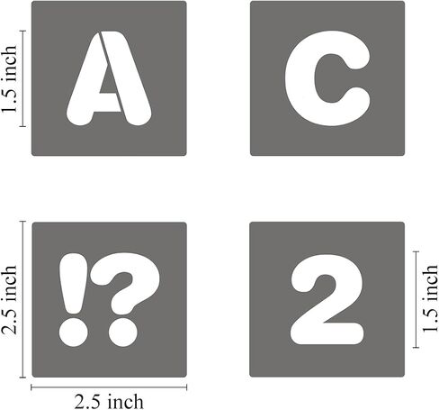 1.5 Inch Alphabet Letter Stencils - 40 Pack Letter Number Stencil Templates with Signs for Painting on Wood, Reusable Calligraphy Letters Stencils for Chalkboard Fabric Wood Signs in Kuwait