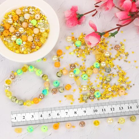 Mixed Colour Glass Crystal Beads，UHOMENY 8mm Round Spacer Beads Glass Beads Big Small Multiple Assorted Beads Charms for Jewelry Bracelet Necklace Key Chains Earring Making Crafts (Green) in Saudi Arabia